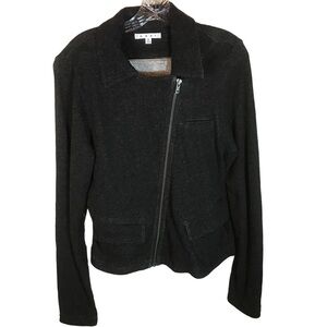 Cabi Moto Jacket Asymmetrical Zip Front sz M style 775 cotton charcoal gray